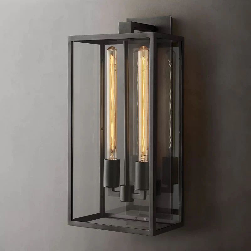 Beckman Outdoor Square Lantern Bedroom Wall Sconce 28"