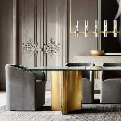 Ravella Blown Glass Linear Dining Room Chandelier 71"