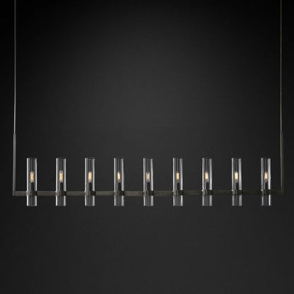 Ravella Blown Glass Linear Dining Room Chandelier 71"
