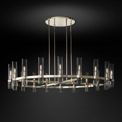 Ravella Blown Glass Round Living Room Chandelier 60"