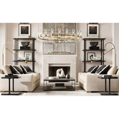 Ravella Blown Glass Round Living Room Chandelier 60"
