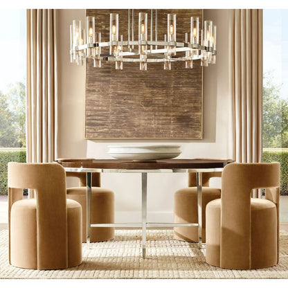 Ravella Blown Glass Round Living Room Chandelier 60"