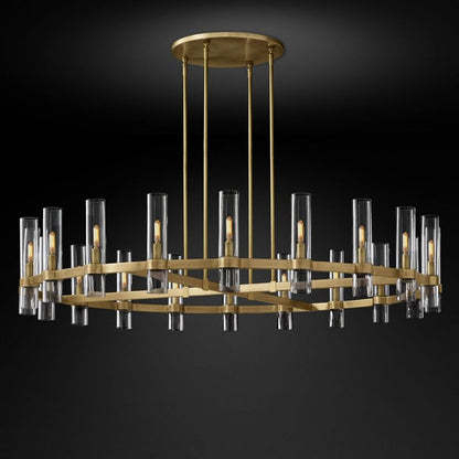 Ravella Blown Glass Round Living Room Chandelier 60"