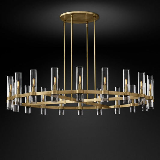 Ravella Blown Glass Round Living Room Chandelier 60"