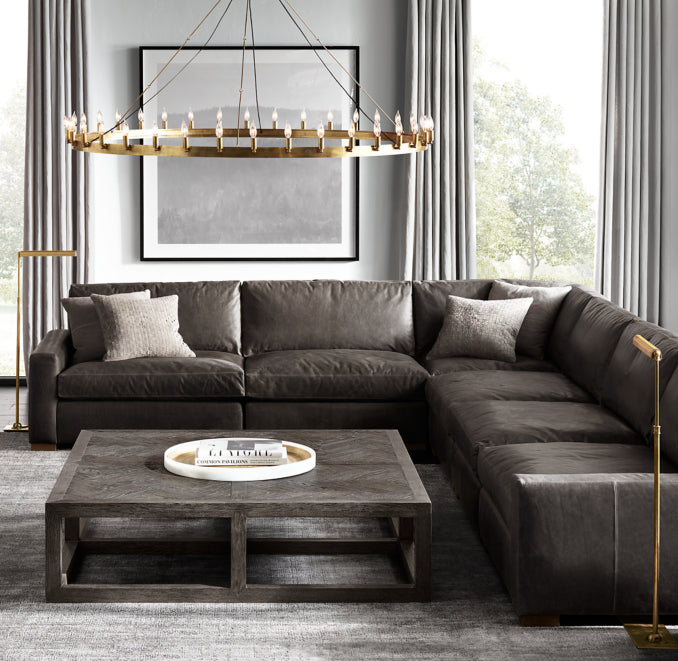 Maxwell Modular Leather 3-Piece Sofa