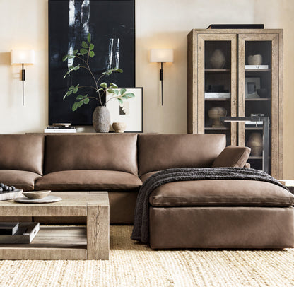 Cloud Modular Track Arm Leather 3-Piece Sofa