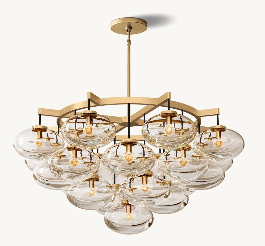 Cabrette Clear Glass Round Chandelier 48"