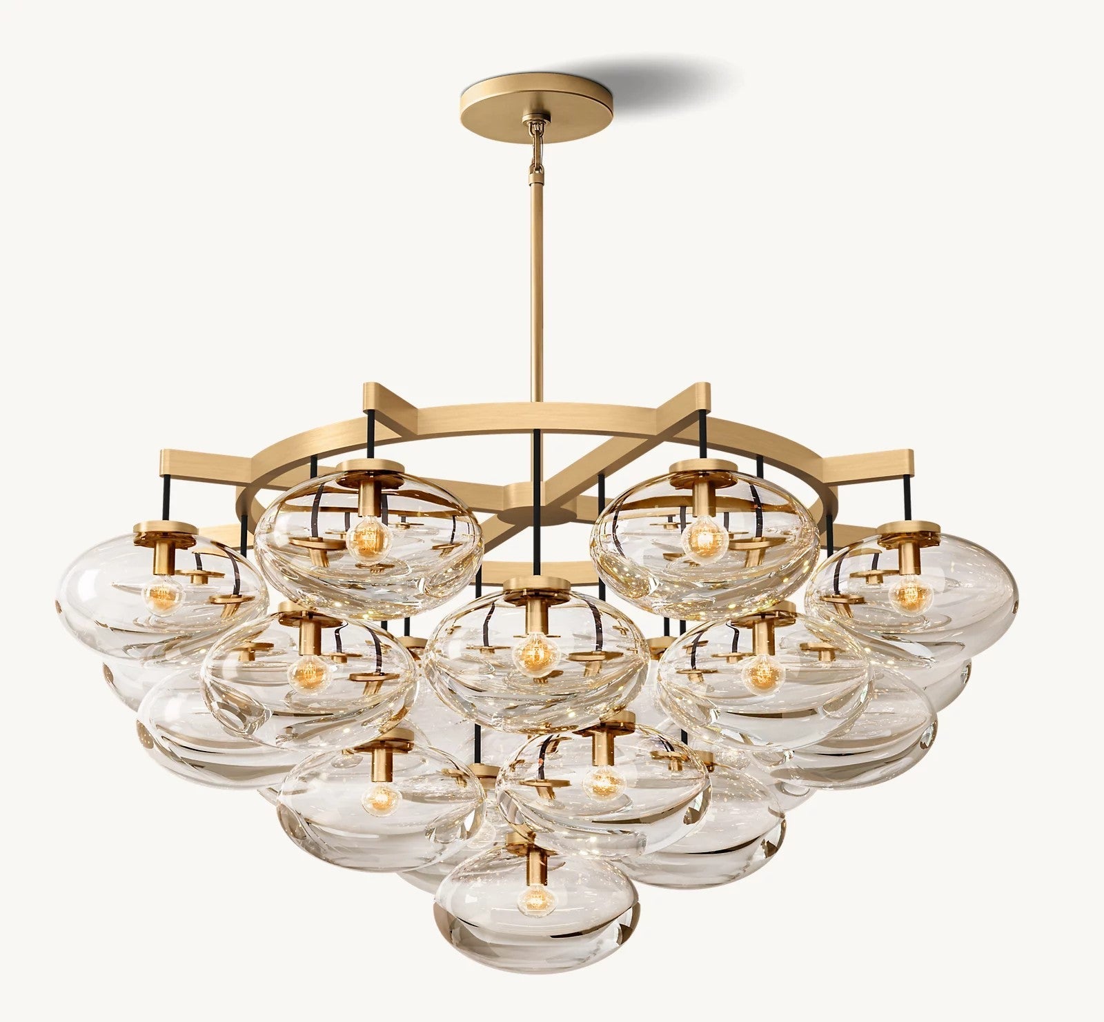 Cabrette Clear Glass Round Chandelier 48"