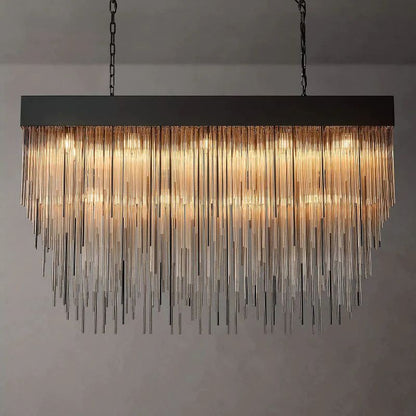 Cascade Rectangular Chandelier 54" For Living Room