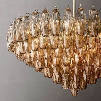 Chiara Smoke Glass Tiered Round Chandelier 37" For Living Room