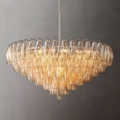 Chiara Clear Glass Tiered Round Chandelier 37" For Living Room