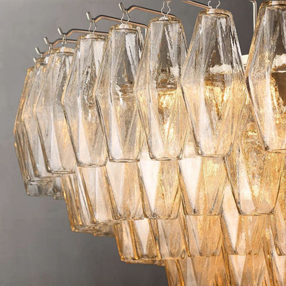 Chiara Clear Glass Tiered Round Chandelier 47" For Living Room