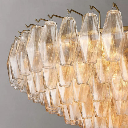 Chiara Clear Glass Tiered Round Chandelier 37" For Living Room