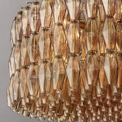 Chiara Smoke Glass Round Chandelier 47" For Living Room