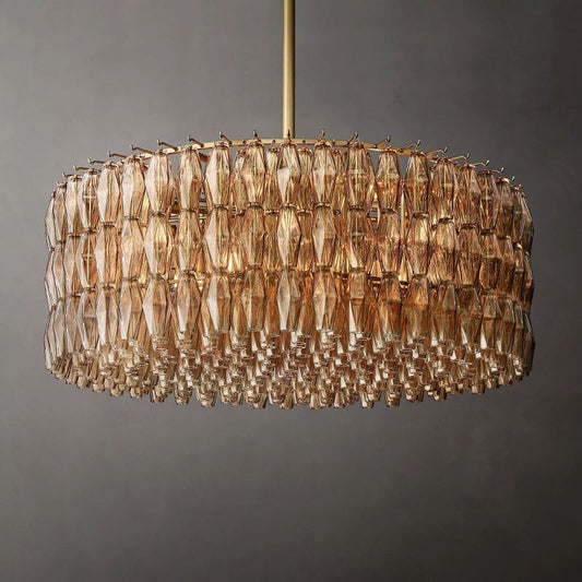 Chiara Smoke Glass Round Chandelier 47" For Living Room