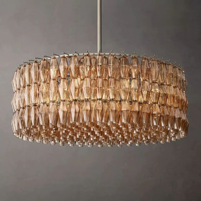 Chiara Smoke Glass Round Chandelier 47" For Living Room