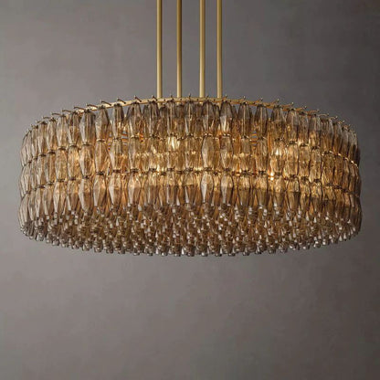 Chiara Smoke Glass Round Chandelier 62" For Living Room