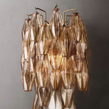 Chiara Smoke Glass Short Bedroom Wall Sconce