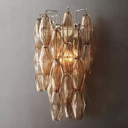 Chiara Smoke Glass Short Bedroom Wall Sconce