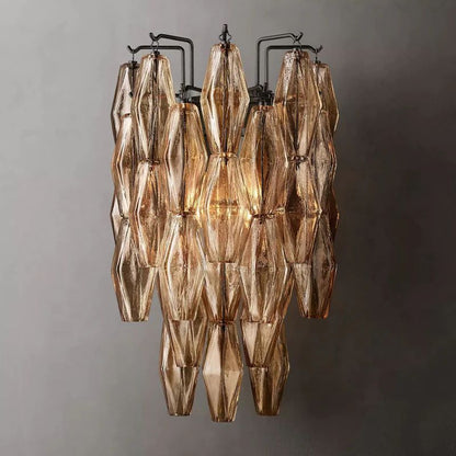 Chiara Smoke Glass Short Bedroom Wall Sconce