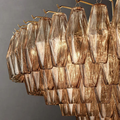Chiara Smoke Glass Tiered Round Chandelier 62" For Living Room