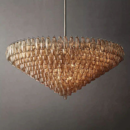 Chiara Smoke Glass Tiered Round Chandelier 62" For Living Room