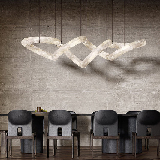 Designer Symmetrical Alabaster Pendant Chandelier
