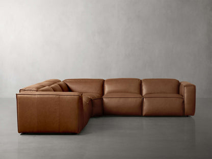 Coburn Leather Five-Piece Motion Corner Sectional
