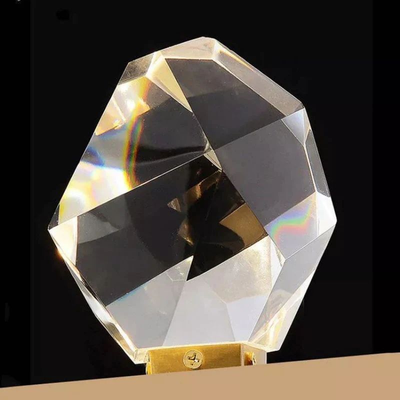 Flash Faceted Crystal Prisms Short Wall Sconce