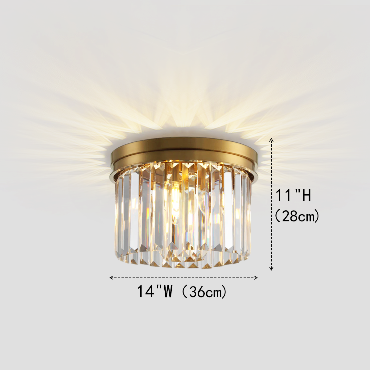1920s Tedem 1-Tier Crystal Round Flushmount