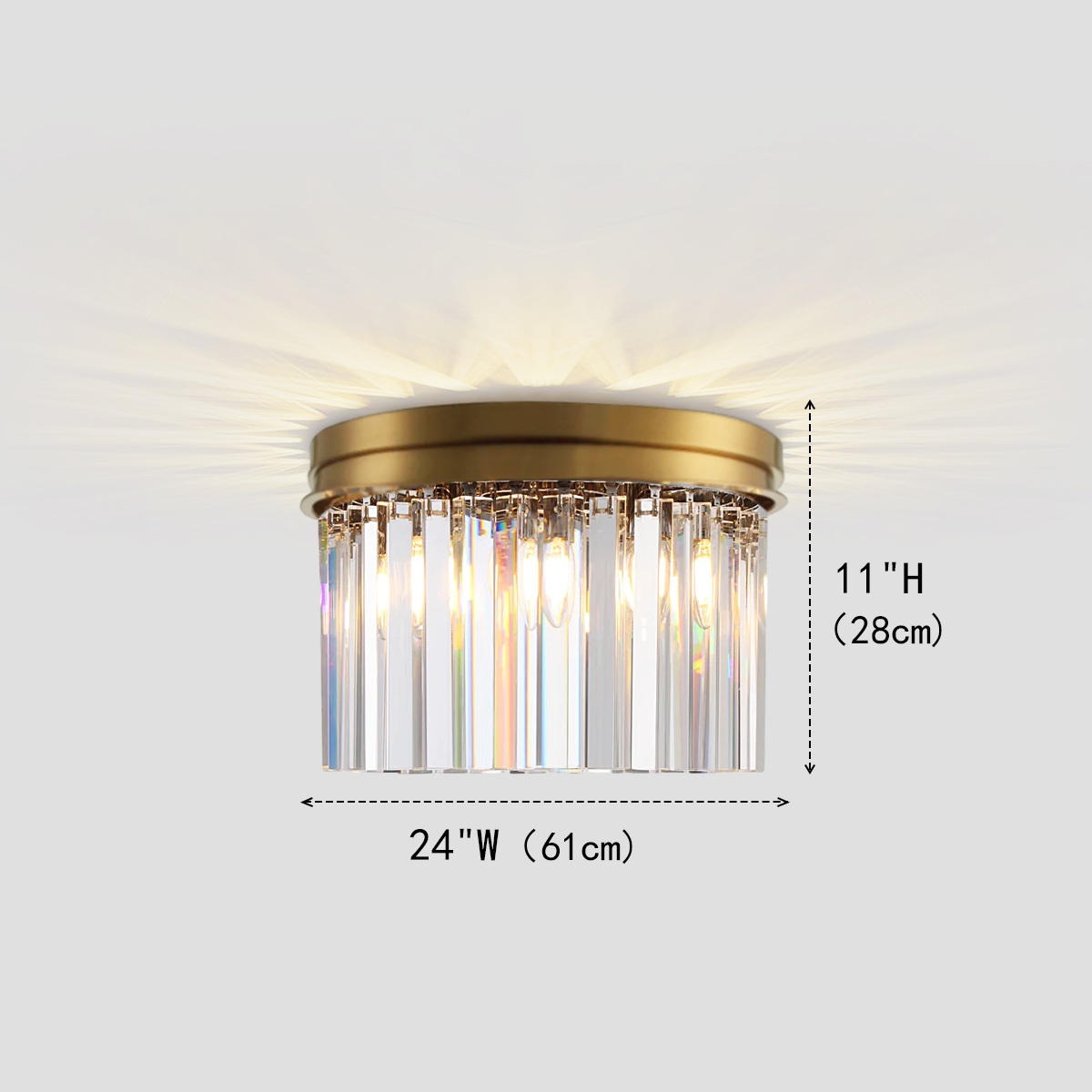 1920s Tedem 1-Tier Crystal Round Flushmount