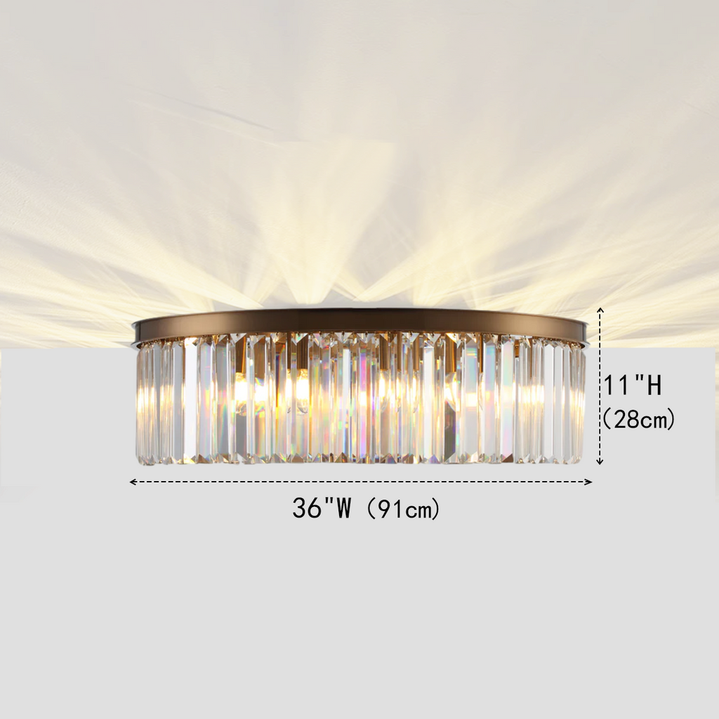 1920s Tedem 1-Tier Crystal Round Flushmount