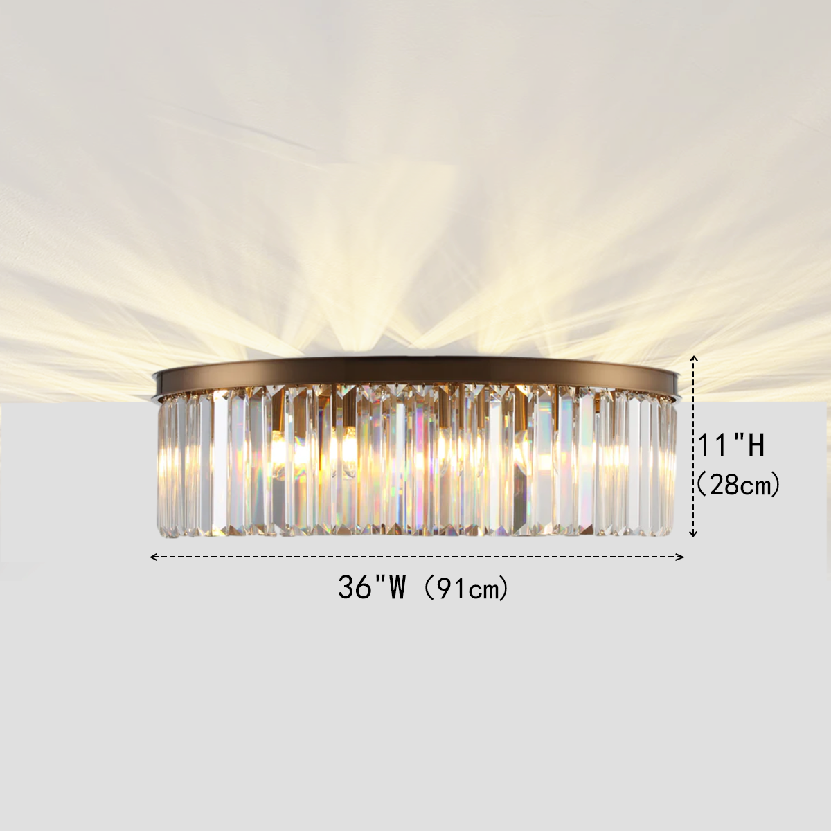 1920s Tedem 1-Tier Crystal Round Flushmount