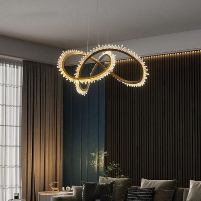 Besy Rock Crystal Möbius Ring Chandelier