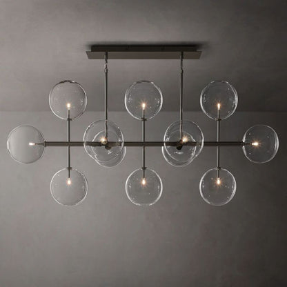 Glass Globe Mobile Linear  Living Room Chandelier 58"