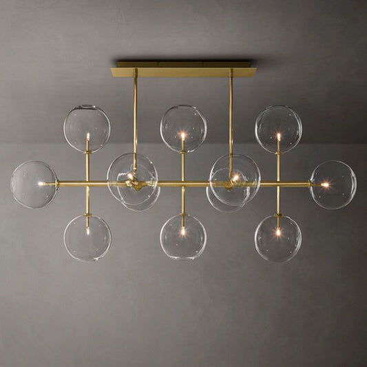 Glass Globe Mobile Linear  Living Room Chandelier 58"