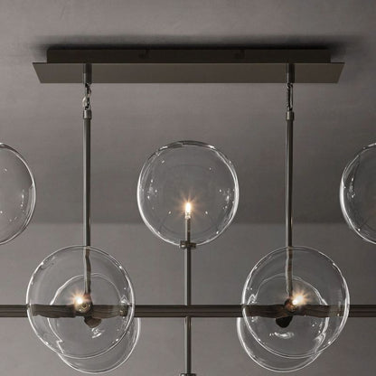 Glass Globe Mobile Linear  Living Room Chandelier 58"