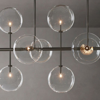 Glass Globe Mobile Linear  Living Room Chandelier 58"