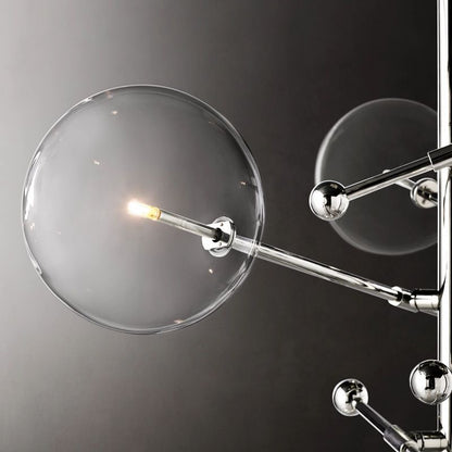 Glass Globe Mobile Six-arm  Living Room Chandelier 40"