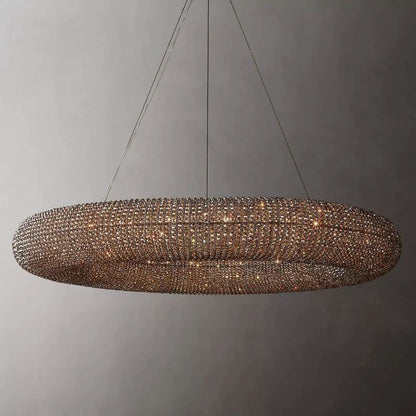 Halo Crystal Round LED  Living Room Chandelier 59"
