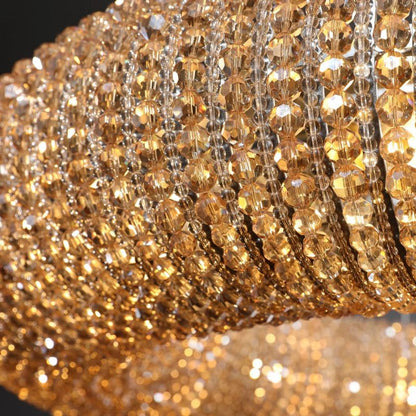 Halo Crystal Round LED  Living Room Chandelier 59"