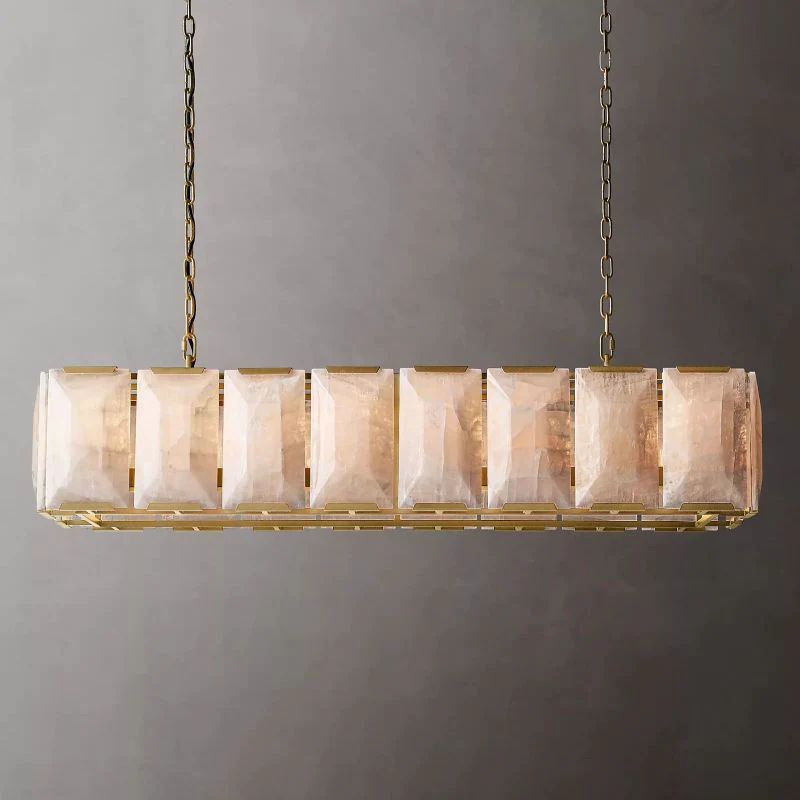 Harlou Alabaster Rectangular Dining Room Chandelier 54"
