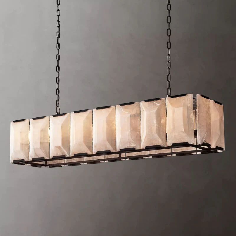 Harlou Alabaster Rectangular Dining Room Chandelier 54"