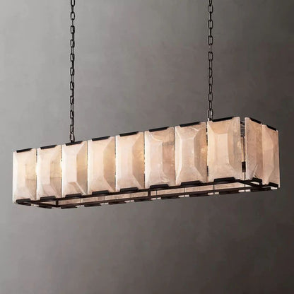 Harlou Alabaster Rectangular Dining Room Chandelier 54"