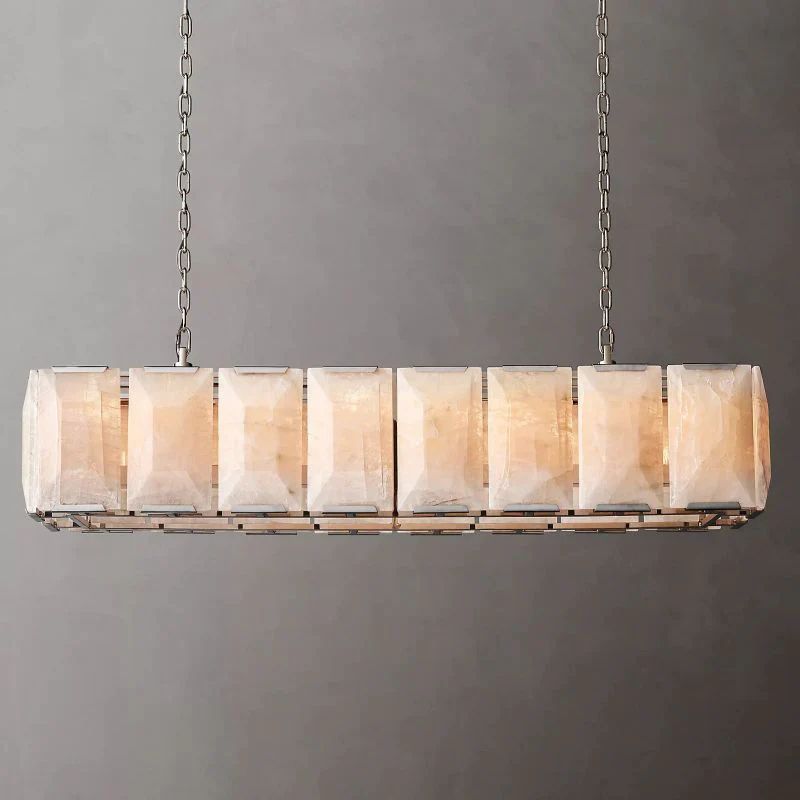 Harlou Alabaster Rectangular Dining Room Chandelier 54"