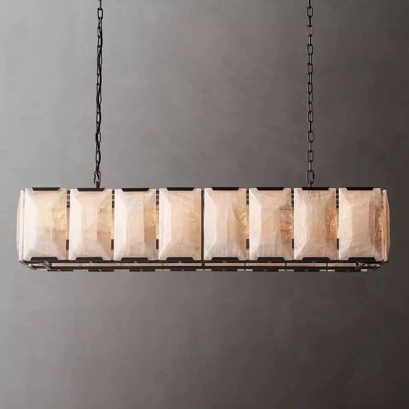 Harlou Alabaster Rectangular Dining Room Chandelier 54"