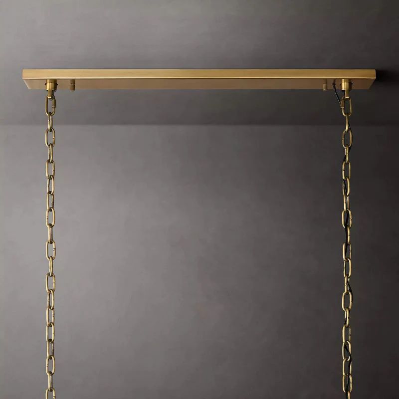 Harlou Alabaster Rectangular  Dining Room Chandelier 62"