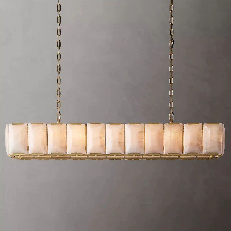 Harlou Alabaster Rectangular Dining Room Chandelier 74"