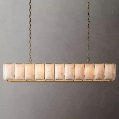 Harlou Alabaster Rectangular Dining Room Chandelier 74"