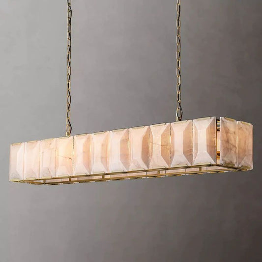 Harlou Alabaster Rectangular Dining Room Chandelier 74"